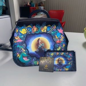 Convertible Little Mermaid Mini Backpack w/ wallet